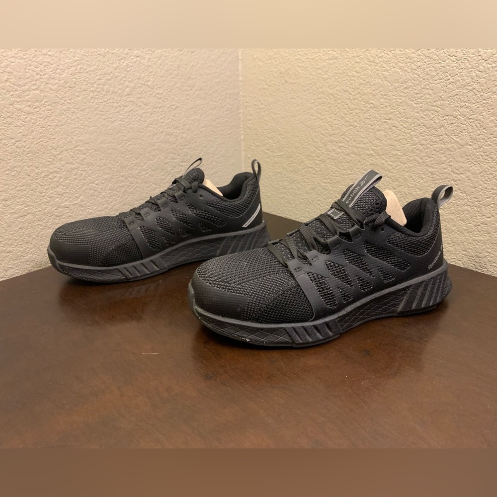 Reebok Fusion Flexweave Black Comp Toe Lace Up Work Shoes RB4317 Men's Size 6.5M